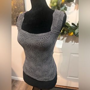 Free People grey stretch crop top